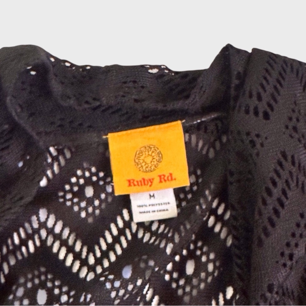Ruby Rd Open Lace Draped‎ Front Cardigan - Picture 5 of 5